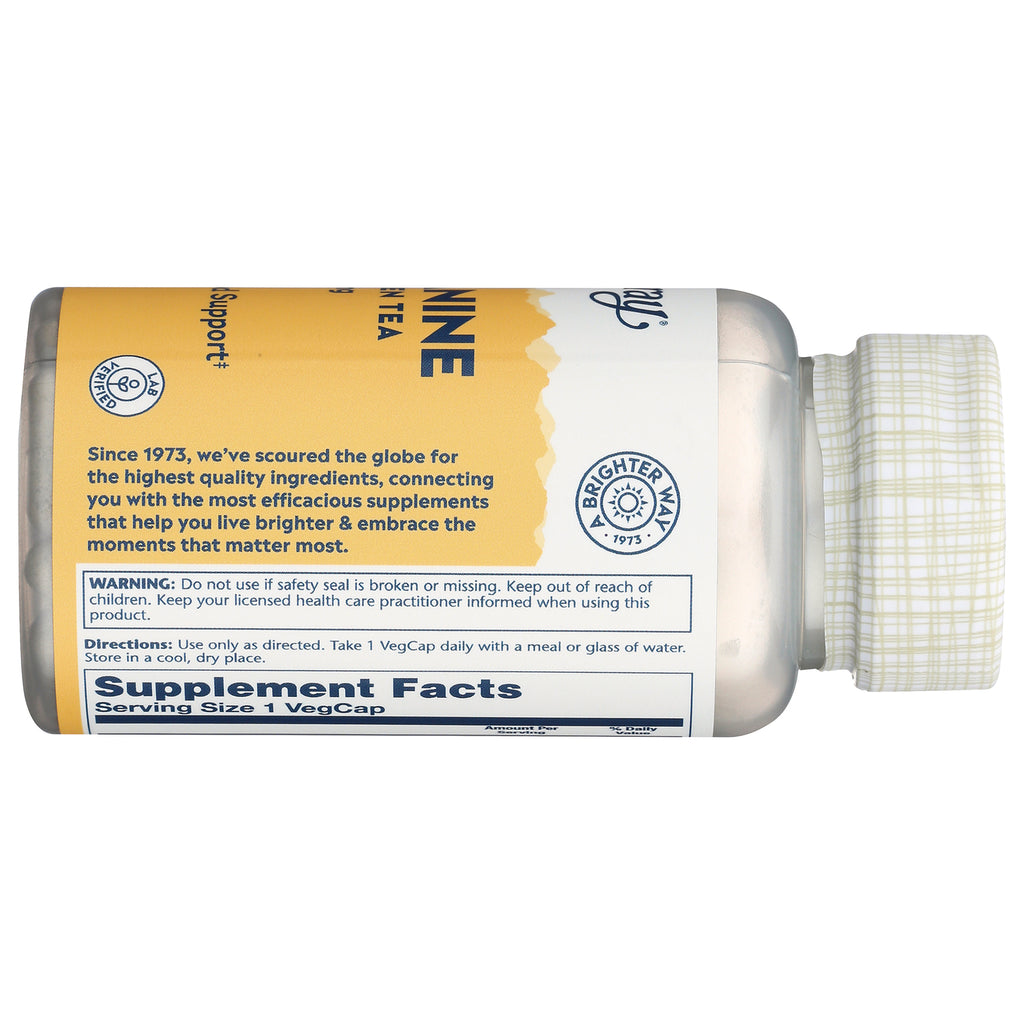 SLR372 | Back label showing Supplement Facts, directions, and warning on yellow and white supplement bottle with checkered cap - Thumbnail