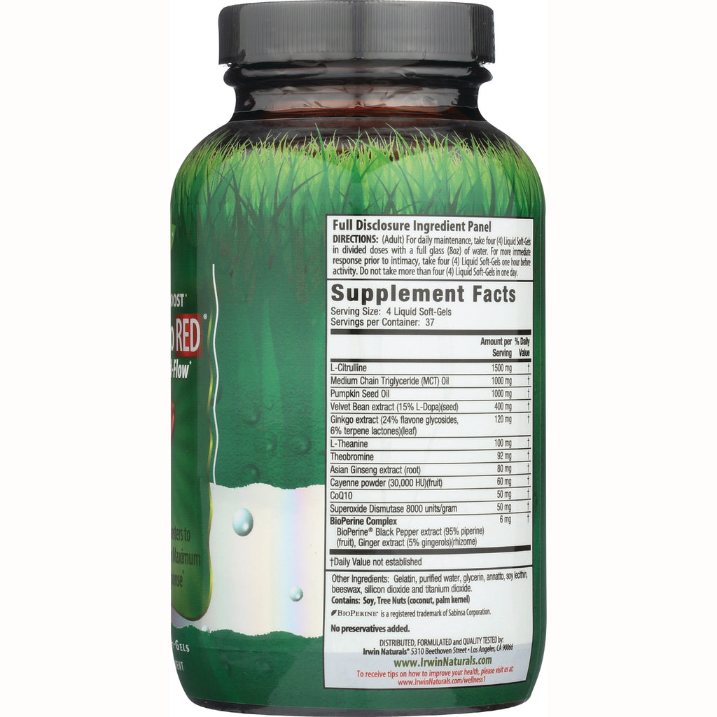 IR096 | back of green supplement bottle showing Supplement Facts panel and ingredient list - Thumbnail