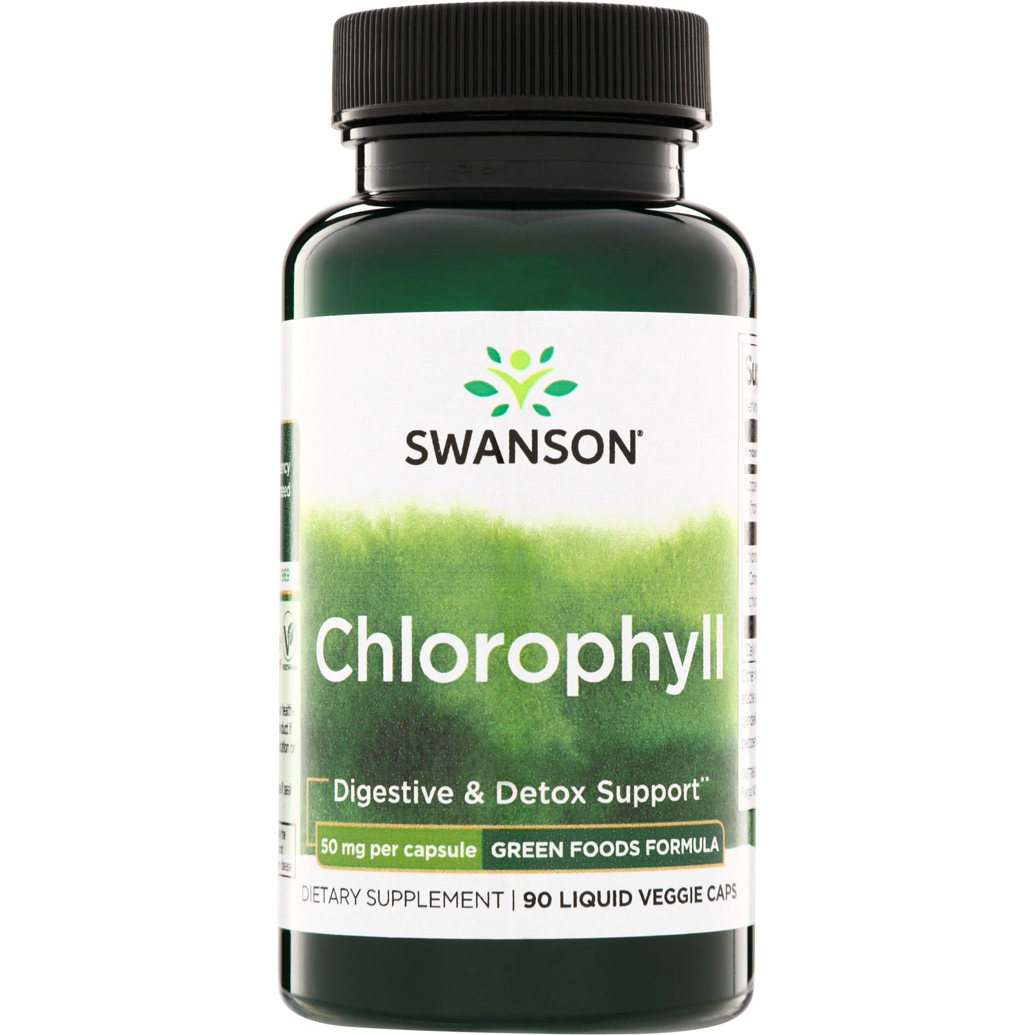 SWR056 | Swanson Chlorophyll, 50 mg per capsule, 90 liquid veggie capsDigestive & Detox Support