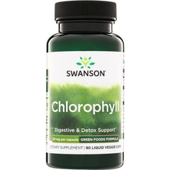 SWR056 | Swanson Chlorophyll, 50 mg per capsule, 90 liquid veggie capsDigestive & Detox Support