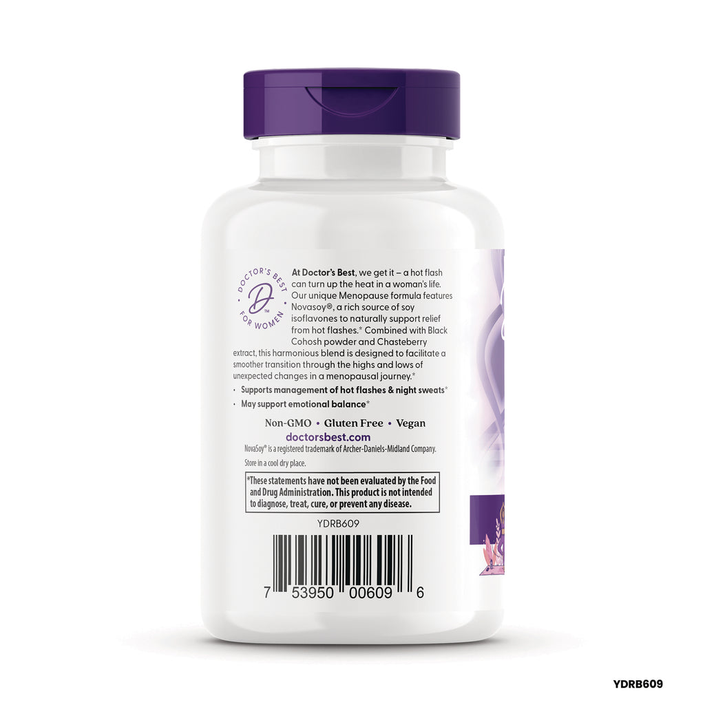DB305 | back label of white supplement bottle with purple cap showing product text and barcode - Thumbnail