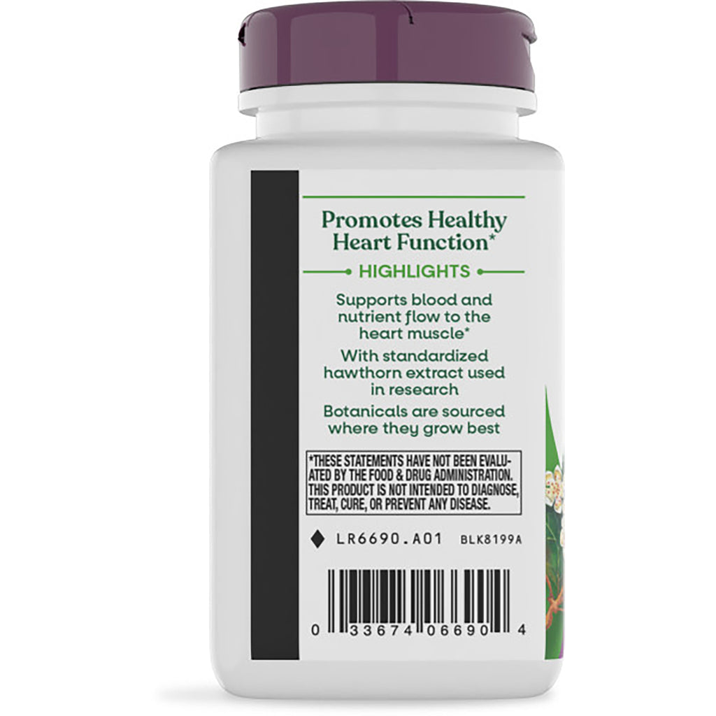 NW862 | back label of white supplement bottle with pink cap showing PROMOTES HEALTHY HEART FUNCTION, ingredient blurb and barcode - Thumbnail