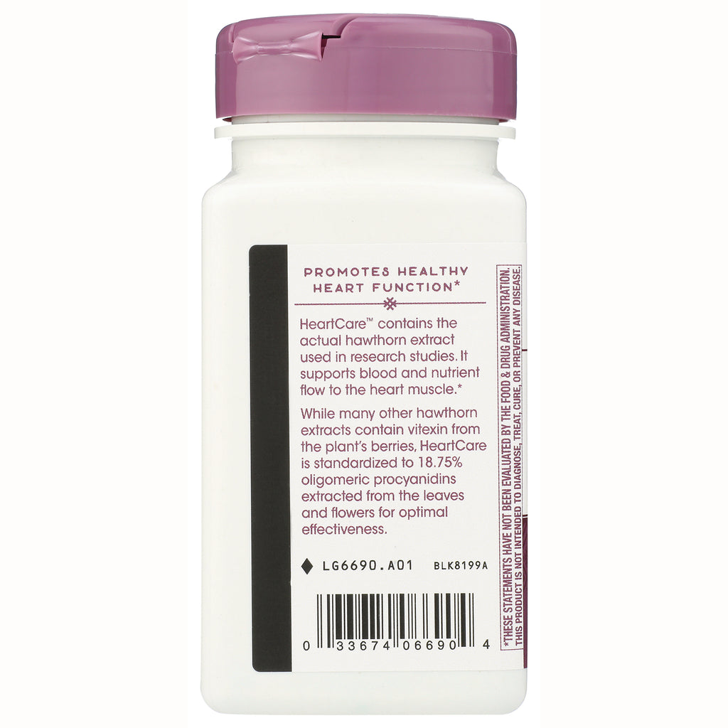 NW862 | back label of white supplement bottle with pink cap showing PROMOTES HEALTHY HEART FUNCTION, ingredient blurb and barcode - Thumbnail