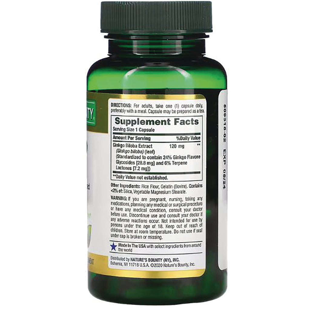 NBY037 | green supplement bottle back with Supplement Facts panel, directions and ingredient text - Thumbnail
