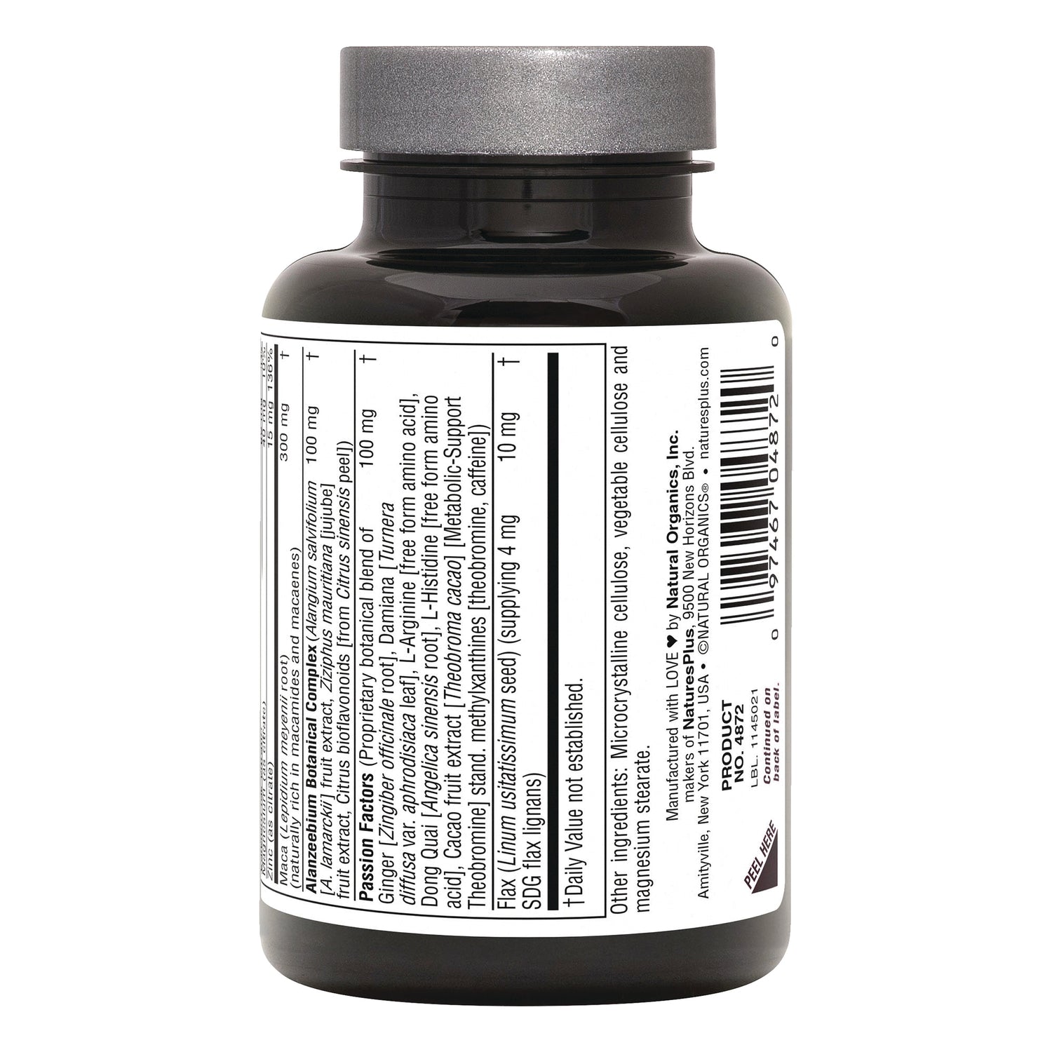 NTP279 | Supplement bottle back label showing ingredients, Supplement Facts, and barcode