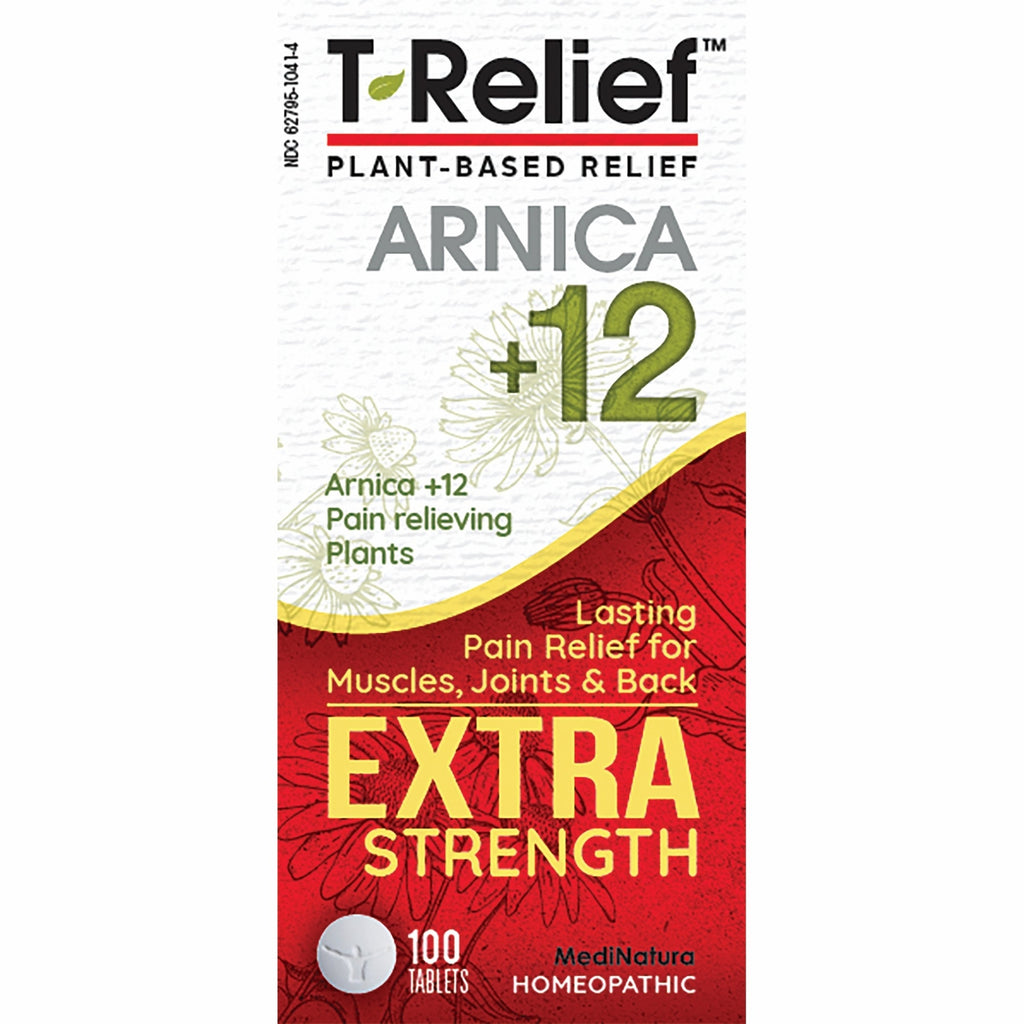 MNA041 | Front view of T-Relief Arnica +12 extra strength plant power homeopathic tablets box, 90 tablets - Thumbnail