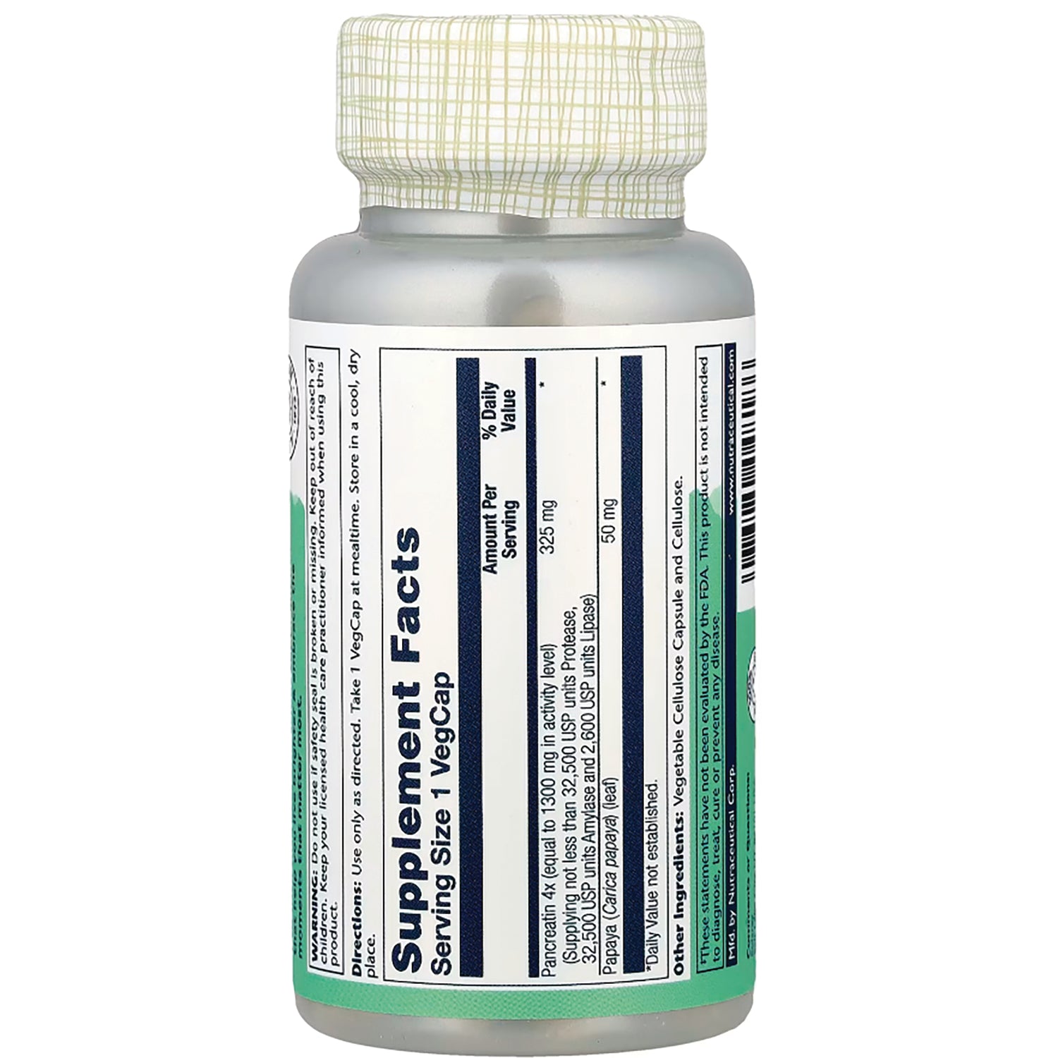 SLR438 | Back label with Supplement Facts and ingredients panel