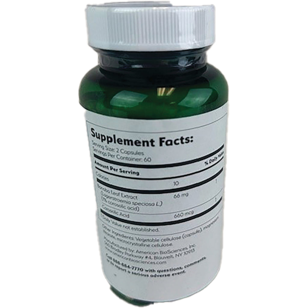 AMB015 | Back label showing Supplement Facts panel on supplement bottle - Thumbnail