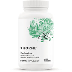 TRN014 | Thorne Berberine dietary supplement bottle, dual action formula, 60 capsules