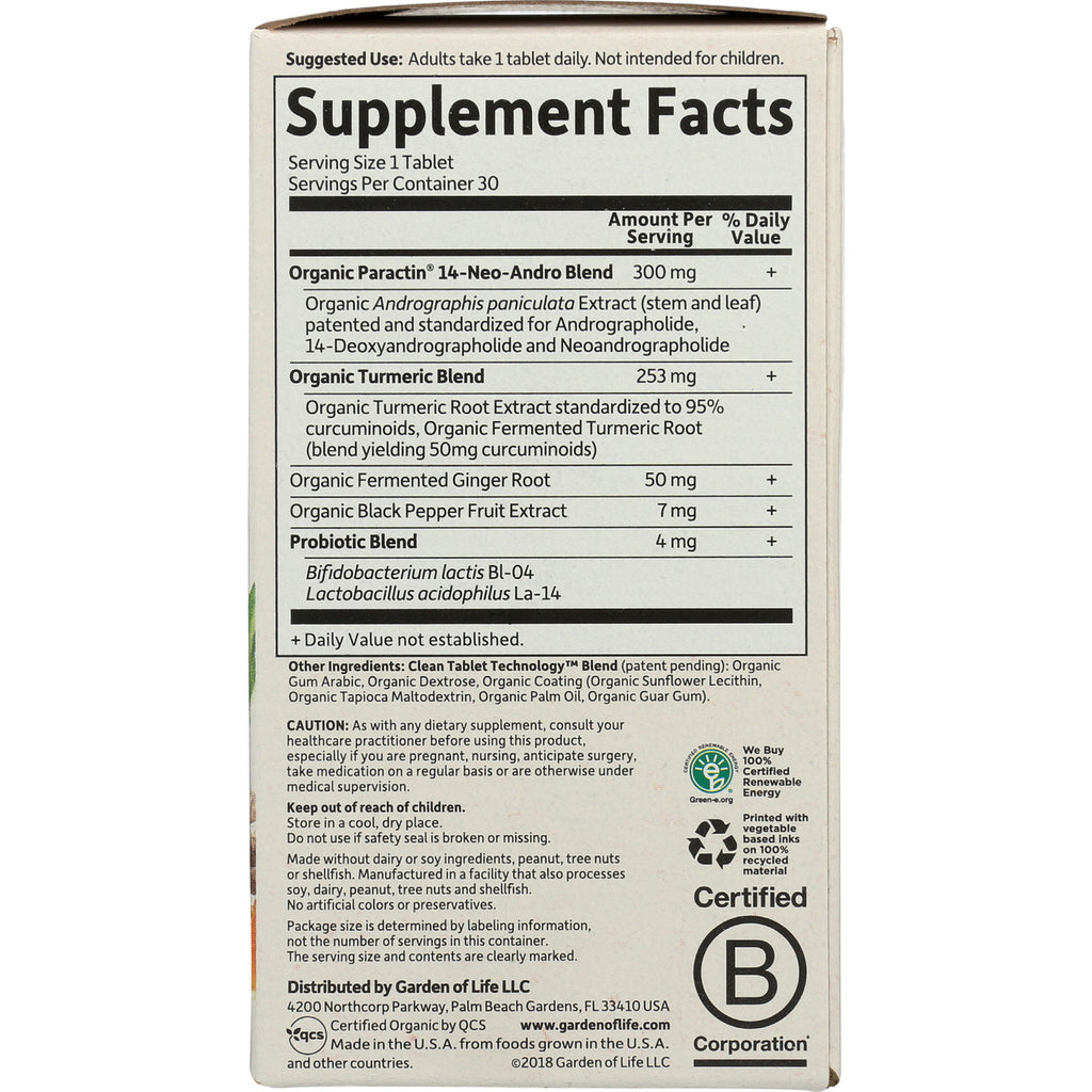 GLF257 | back of supplement box showing Supplement Facts panel with ingredient amounts, cautions, and certification logos - Thumbnail