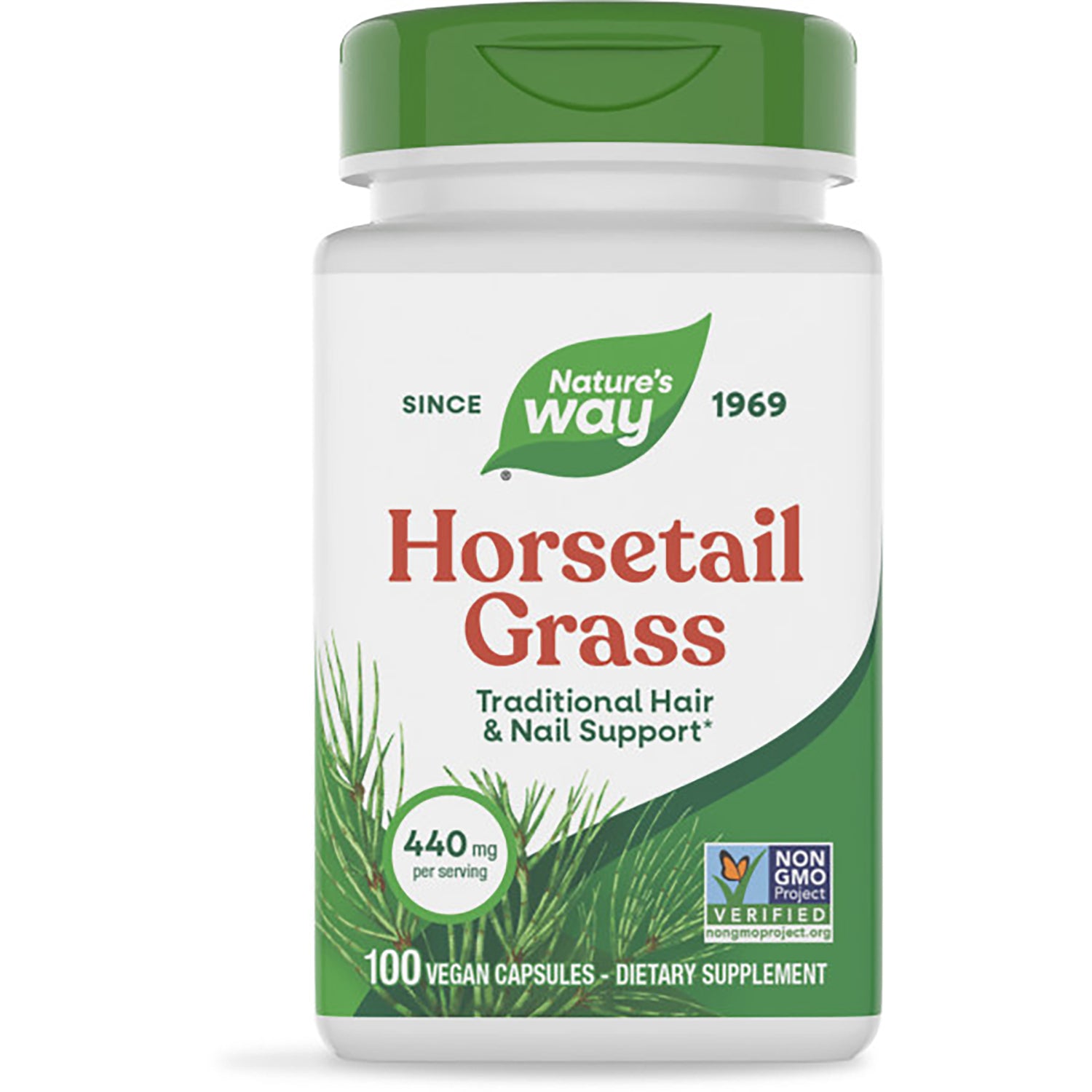 NW150 | Nature's Way Horsetail Grass bottle, traditional hair and nail support, 100 vegan capsules, 440 mg per serving