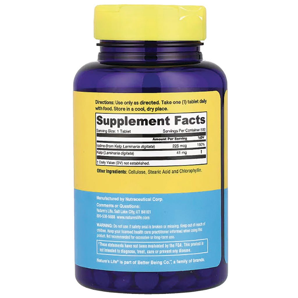 NSL001 | Blue supplement bottle back showing Supplement Facts panel, directions and warnings - Thumbnail