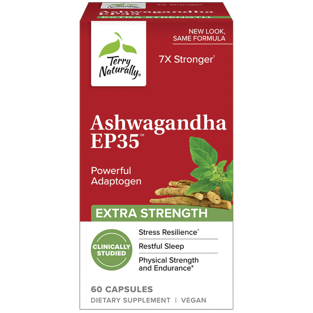 EUR074 | Terry Naturally Ashwagandha EP35 extra strength dietary supplement box, 60 capsules - Thumbnail