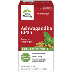 EUR074 | Terry Naturally Ashwagandha EP35 extra strength dietary supplement box, 60 capsules