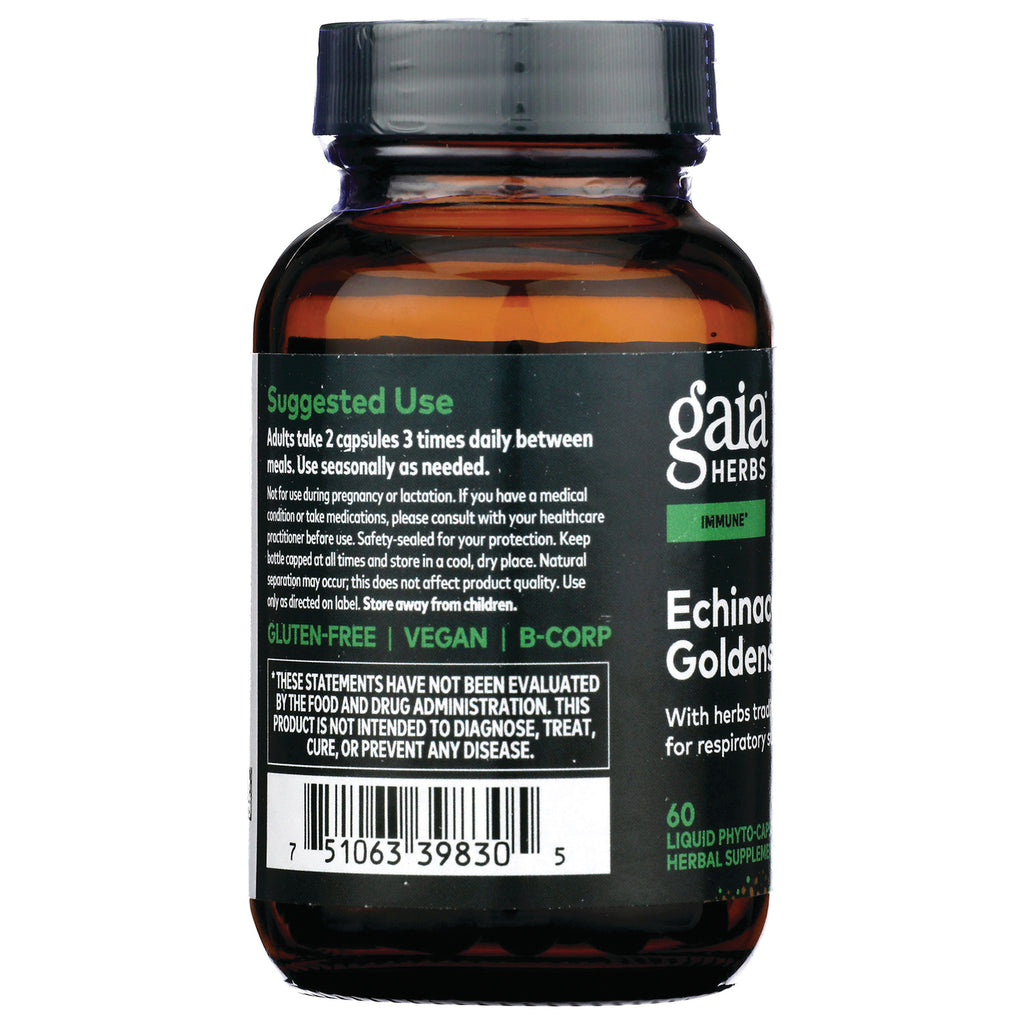 GH006 | back label of brown supplement bottle showing suggested use text, gluten-free and vegan badges and barcode - Thumbnail