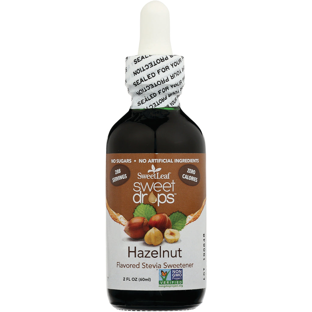 WA035 | SweetLeaf Sweet Drops Hazelnut flavored stevia sweetener, 2 fl oz dropper bottle - Thumbnail