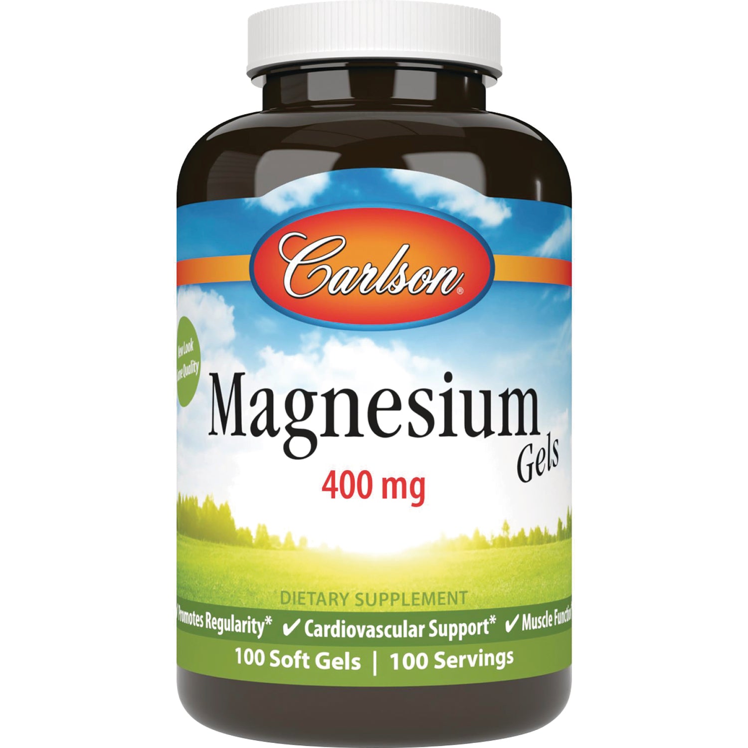 CSN161 | Carlson Magnesium 400 mg soft gels bottle dietary supplement labeled 100 Soft Gels