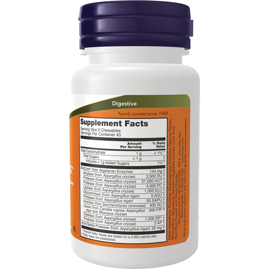 NWF390 | Back of white supplement bottle showing Supplement Facts panel labeled Digestive with serving size and ingredient list - Thumbnail