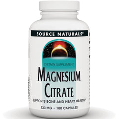 SN536 | Source Naturals Magnesium Citrate dietary supplement, 133 mg, 180 capsules