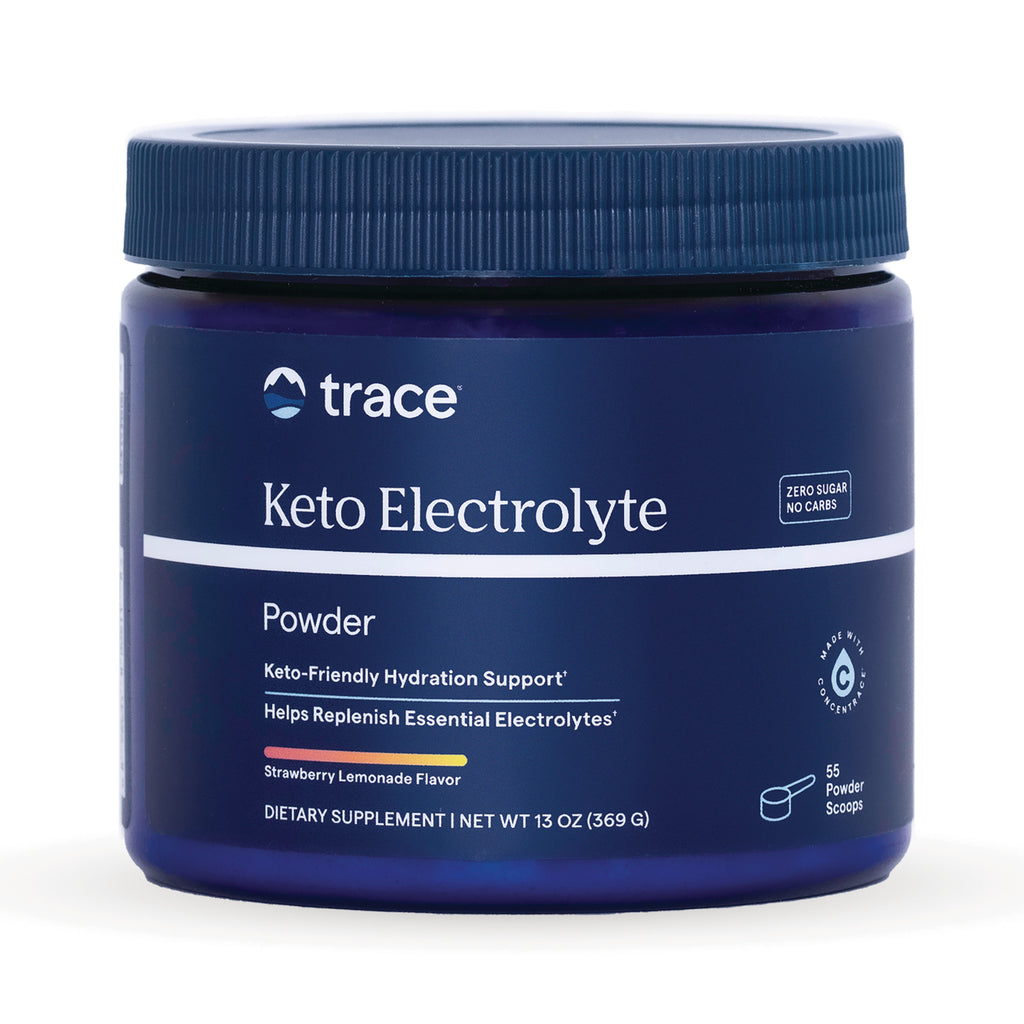 TM163 | Trace Keto Electrolyte Powder, Strawberry Lemonade flavor, zero sugar, 13 oz jar - Thumbnail