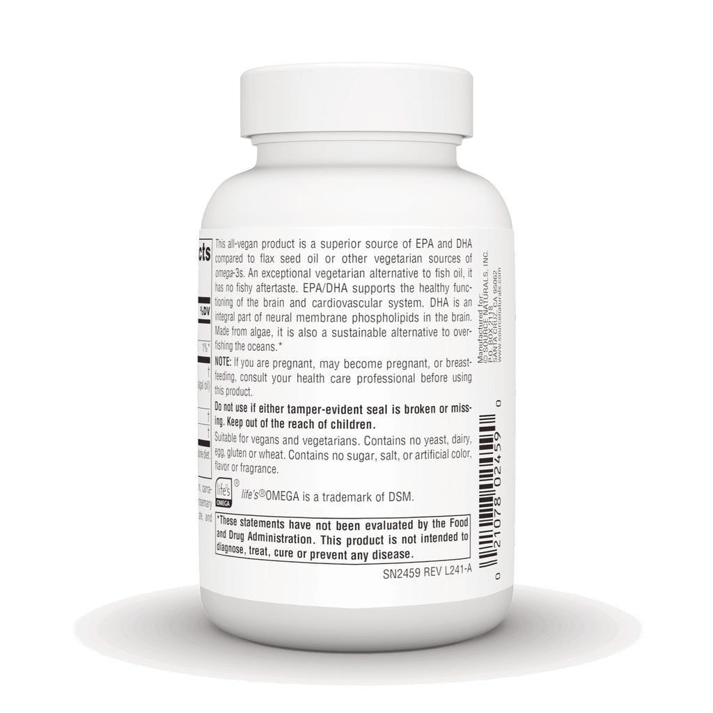 SN522 | Back label with supplement facts, warnings, and barcode on white bottle - Thumbnail