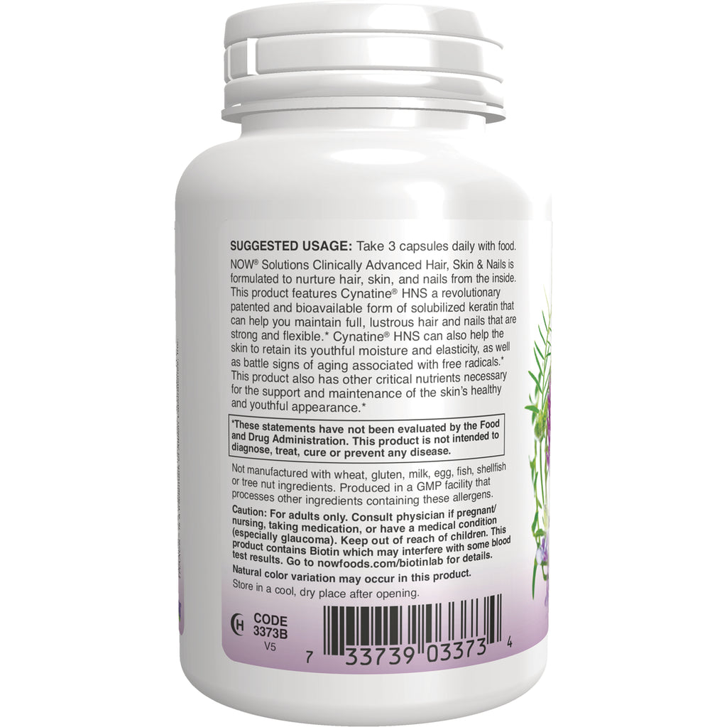 NWF1187 | Back of white supplement bottle showing suggested usage, warnings, ingredients text and barcode - Thumbnail