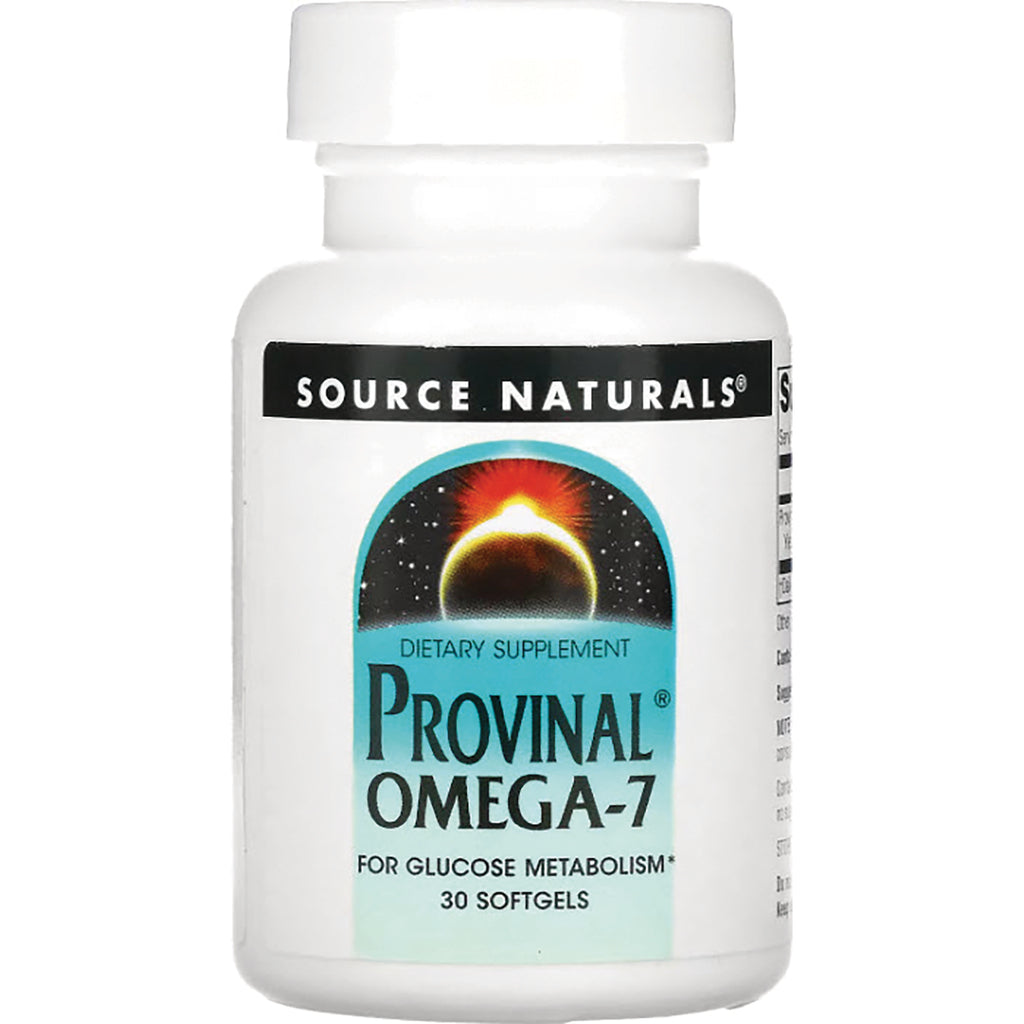 SN747 | Source Naturals Provinal Omega-7 dietary supplement, for glucose metabolism, 30 softgels - Thumbnail
