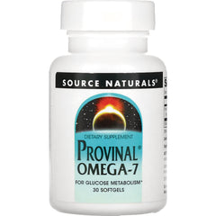SN747 | Source Naturals Provinal Omega-7 dietary supplement, for glucose metabolism, 30 softgels
