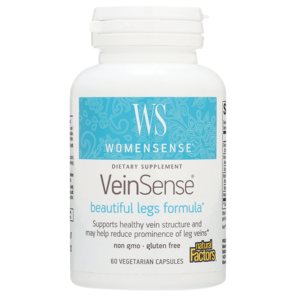 NFC089 | WOMENSENSE VeinSense beautiful legs formula dietary supplement white bottle labeled 60 vegetarian capsules - Thumbnail