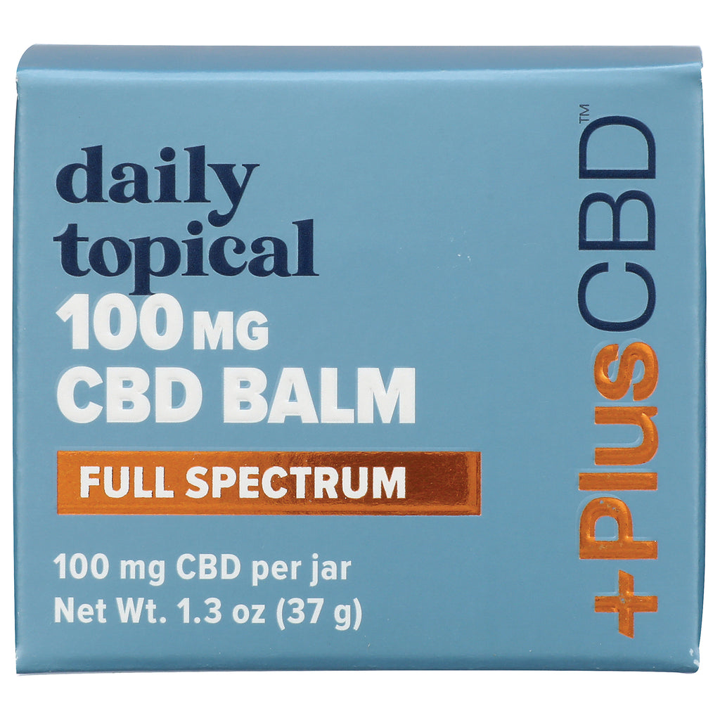 CV001 | Front of box labeled daily topical 100 mg CBD BALM full spectrum, Net Wt 1.3 oz (37 g) - Thumbnail