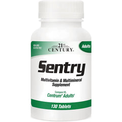 CNT144 | Sentry multivitamin and multimineral supplement bottle labeled 130 Tablets and Adults