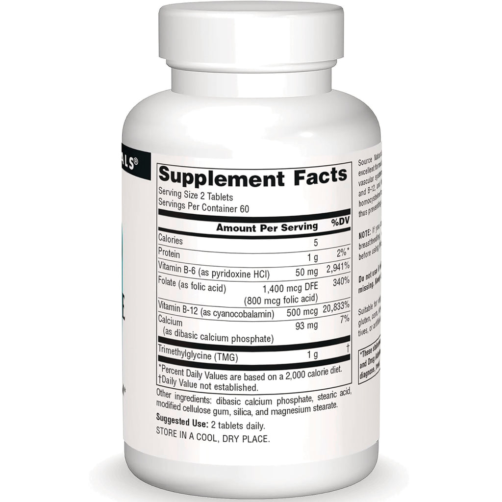 SN343 | Back label Supplement Facts panel with serving size 2 tablets and 60 servings per container - Thumbnail