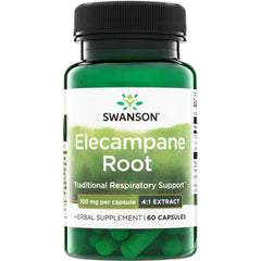 SW1297 | Swanson Elecampane Root 60-capsule bottle, 100 mg per capsule, 4:1 extract, Traditional Respiratory Support