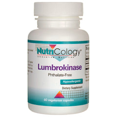 NCL116 | NutriCology Lumbrokinase phthalate-free dietary supplement bottle, 60 vegetarian capsules