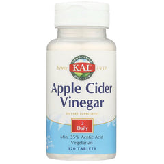 KL514 | KAL Apple Cider Vinegar supplement bottle showing label, 120 tablets, 2 Daily, vegetarian