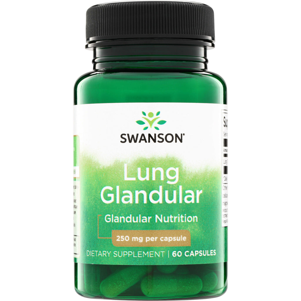 SW1304 | Swanson Lung Glandular, Glandular Nutrition, 250 mg per capsule, dietary supplement, 60 capsules - Thumbnail
