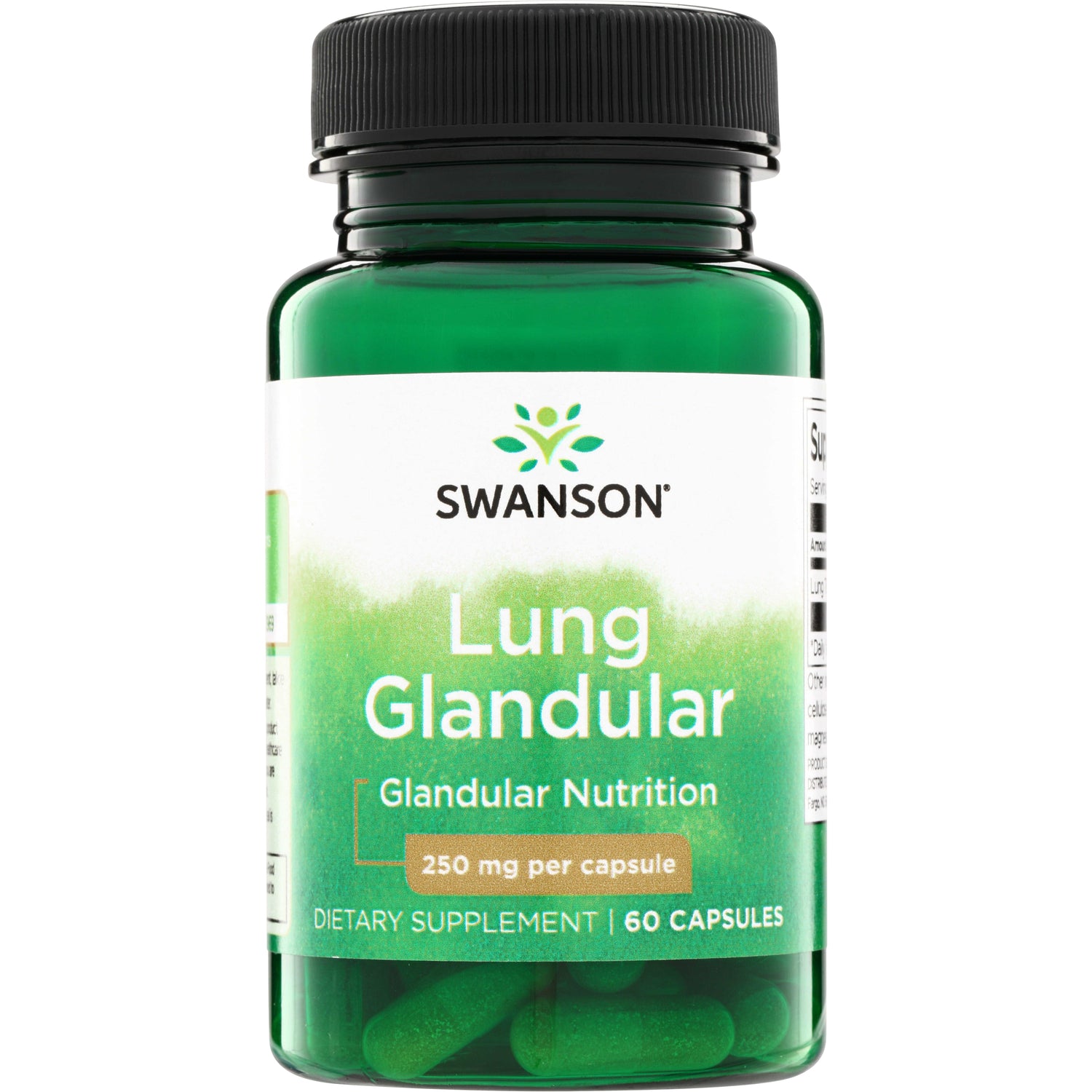 SW1304 | Swanson Lung Glandular, Glandular Nutrition, 250 mg per capsule, dietary supplement, 60 capsules