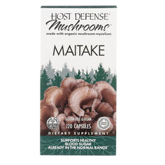FUN008 | Host Defense Mushrooms Maitake dietary supplement box, 120 capsules, gluten free & vegan