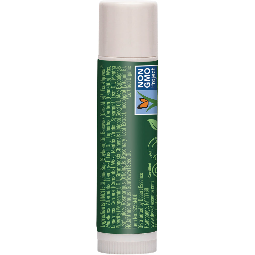 DST054 | back of green lip balm tube showing ingredient list and NON GMO Project logo - Thumbnail