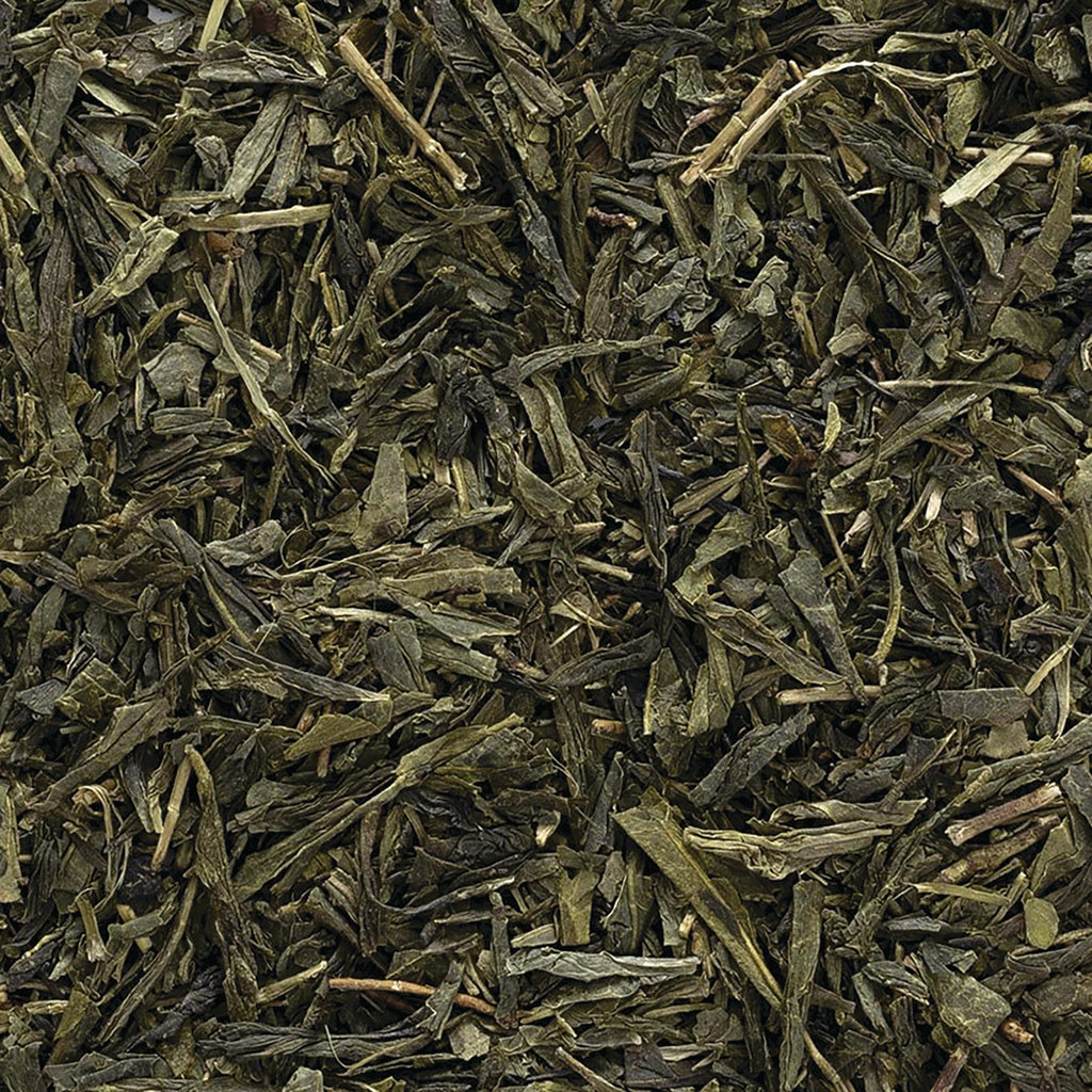 FNP084 | loose dried green tea leaves close-up texture - Thumbnail