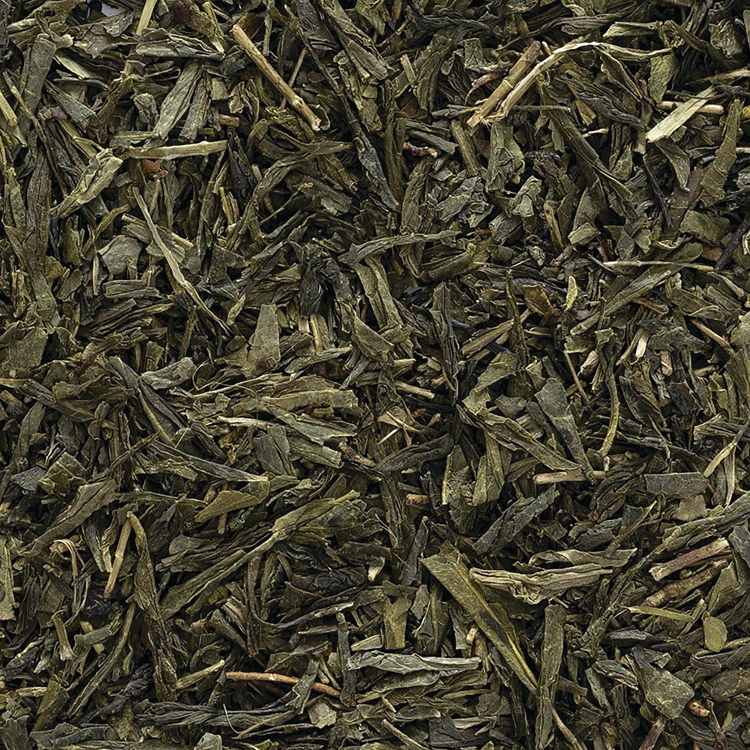 FNP084 | loose dried green tea leaves close-up texture