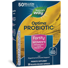 NW881 | Nature's Way Optima Probiotic Fortify women's advanced care supplement box, 30 delayed-release capsules
