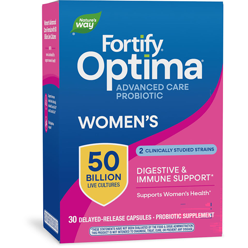 NW881 | Nature's Way Optima Probiotic Fortify women's advanced care supplement box, 30 delayed-release capsules - Thumbnail