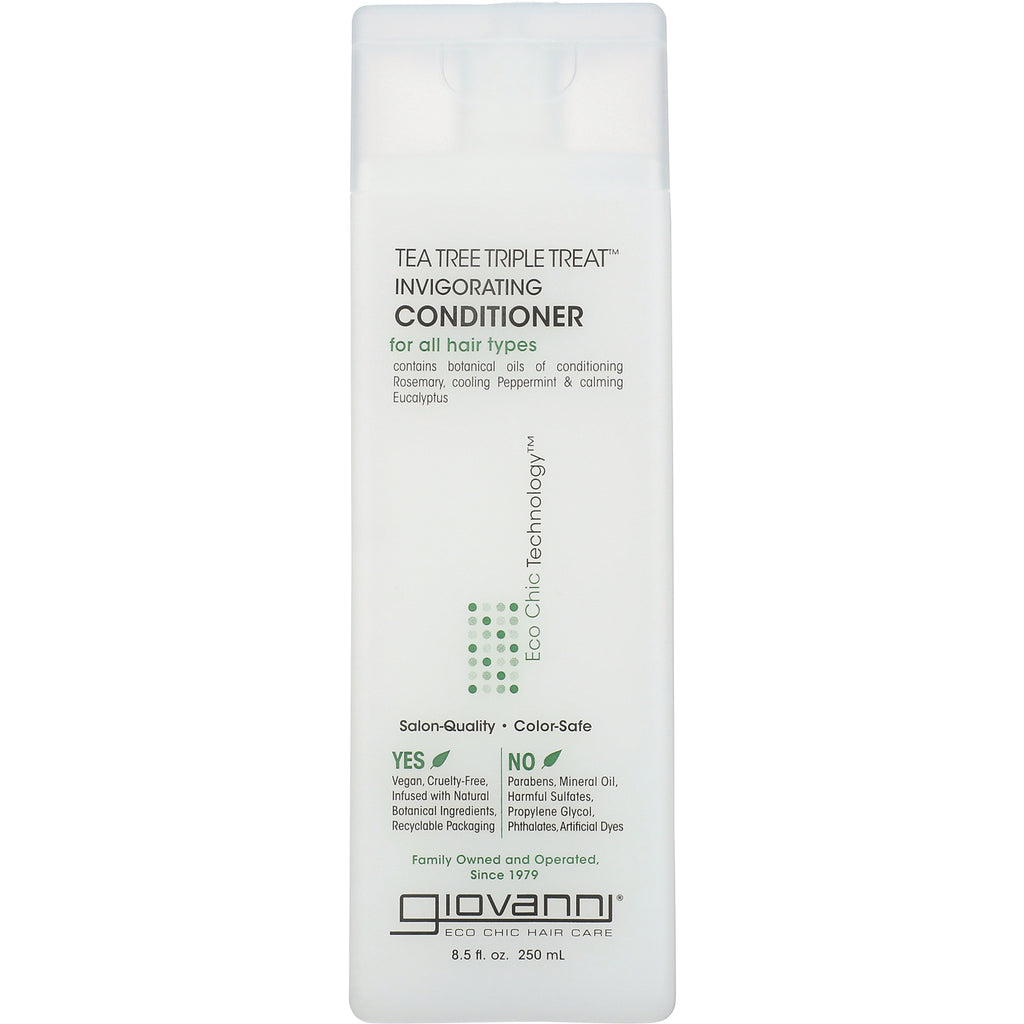 GV037 | Giovanni Tea Tree Triple Treat invigorating conditioner bottle front label 8.5 fl oz - Thumbnail