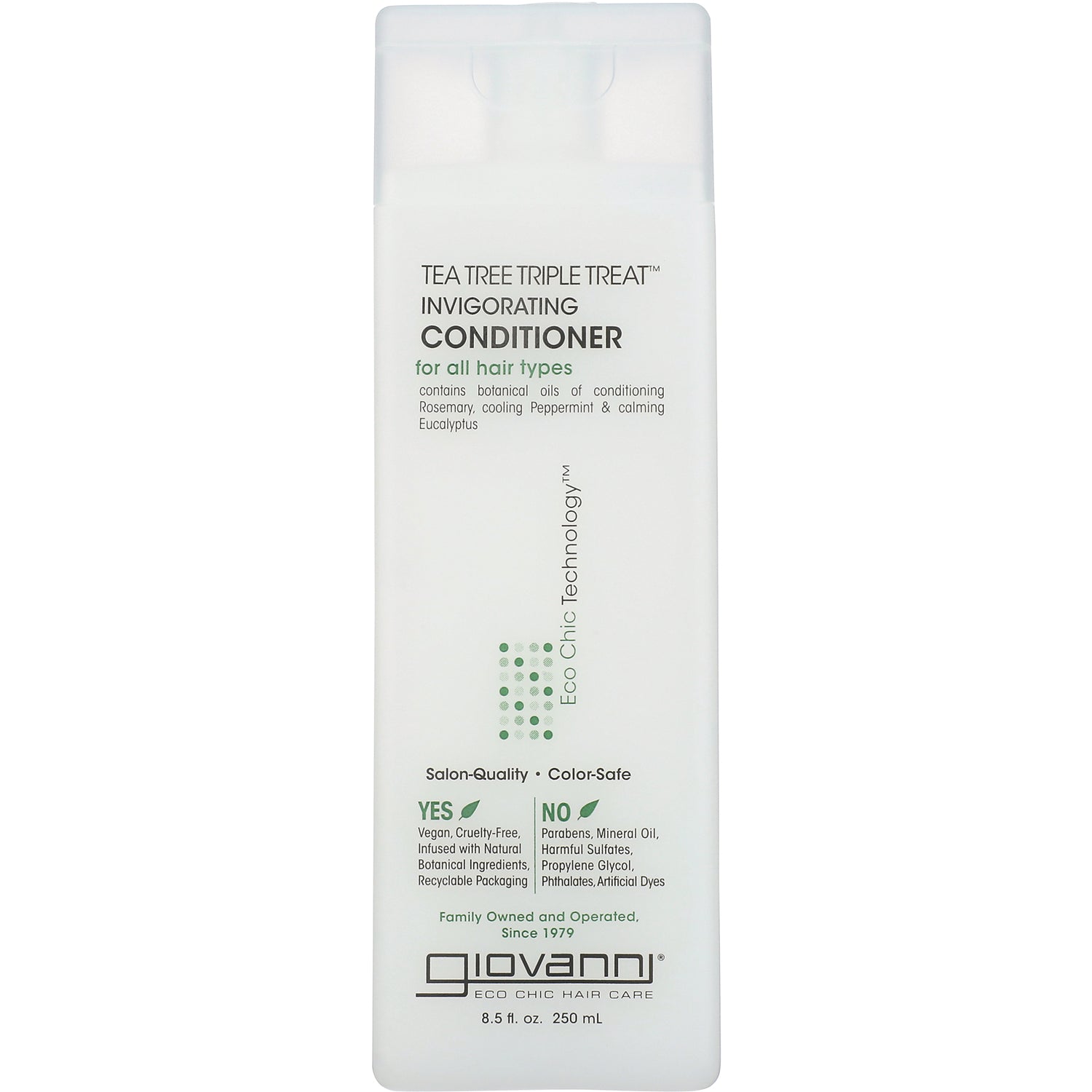 GV037 | Giovanni Tea Tree Triple Treat invigorating conditioner bottle front label 8.5 fl oz