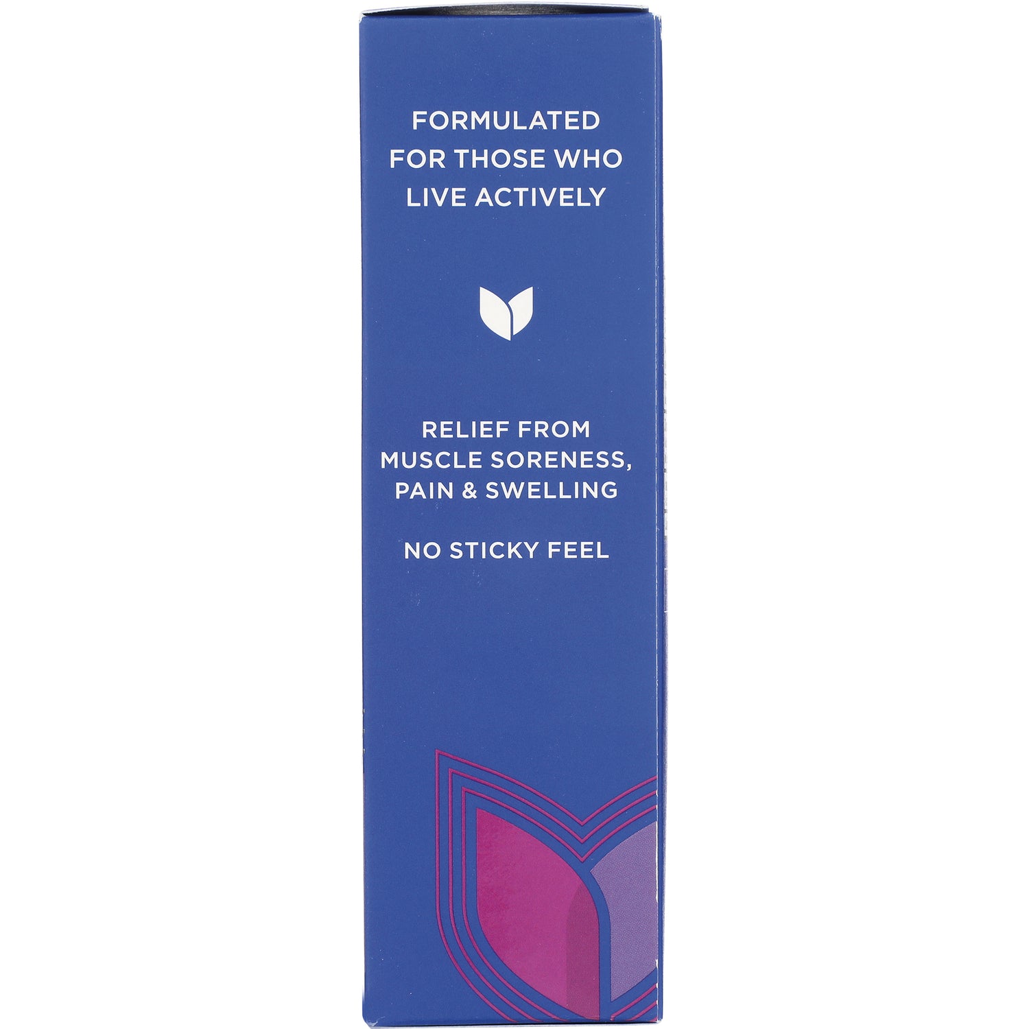 HY247 | blue box back panel reading FORMULATED FOR THOSE WHO LIVE ACTIVELY; RELIEF FROM MUSCLE SORENESS, PAIN & SWELLING; NO STICKY FEEL