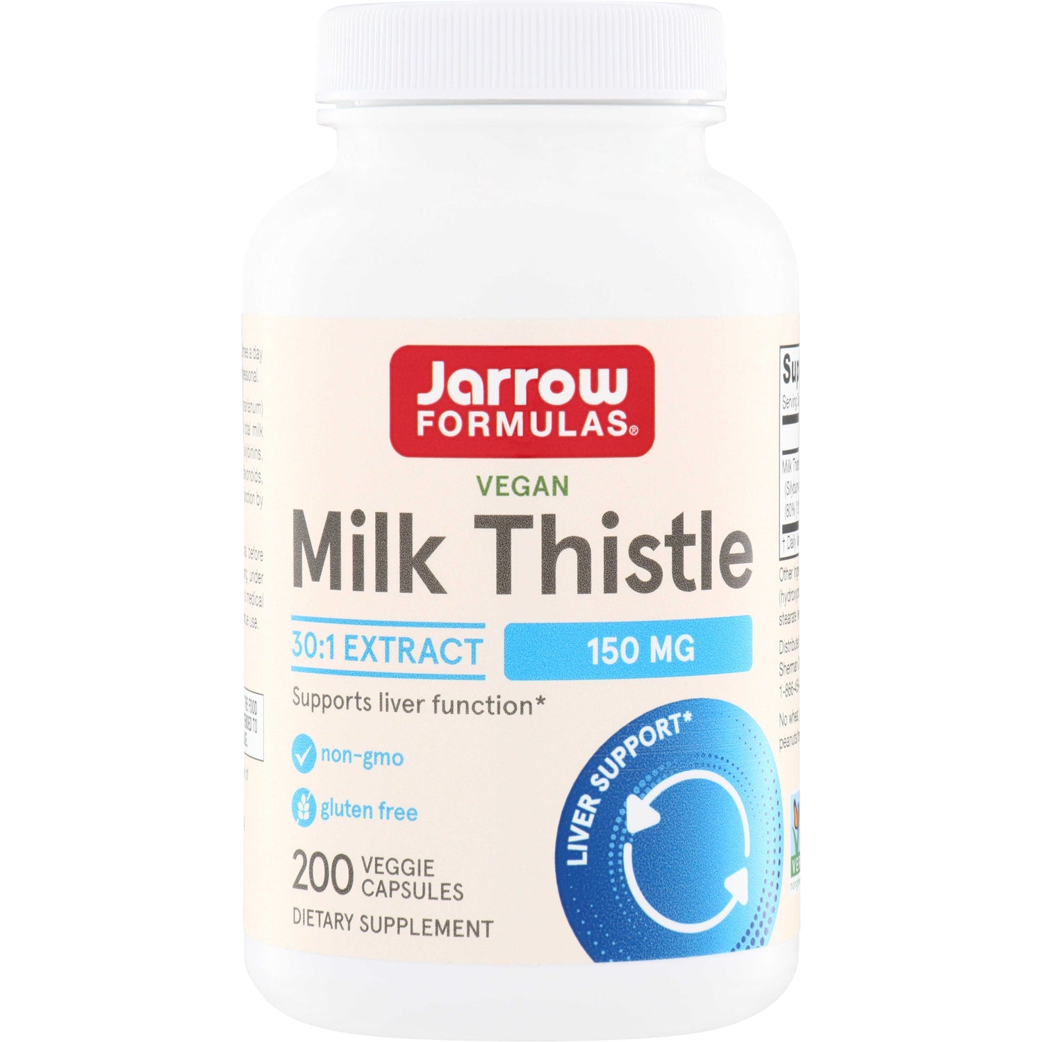 JR042 | Jarrow Formulas Vegan Milk Thistle 30:1 Extract 150 mg, 200 veggie capsules