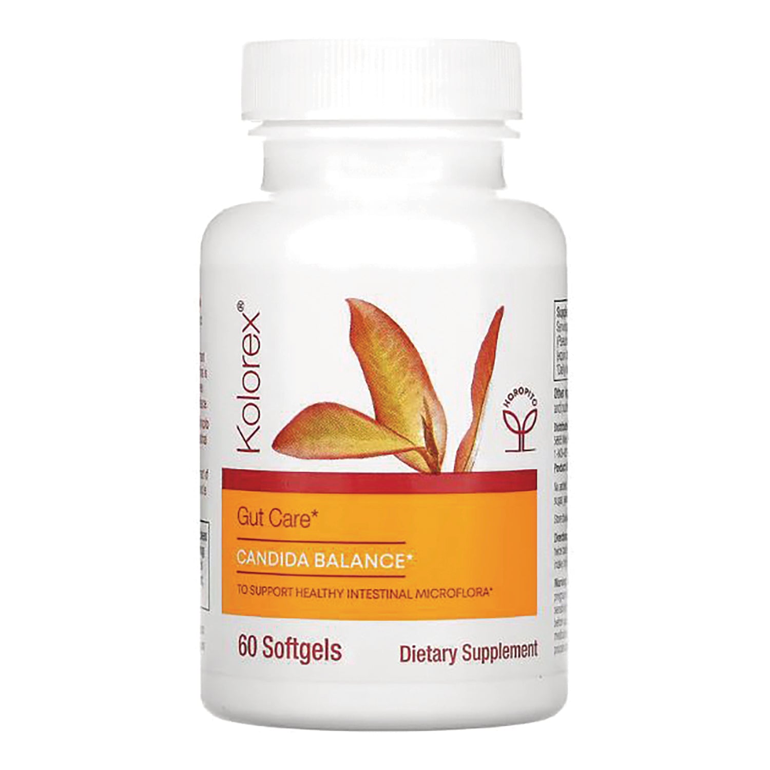 NAS004 | Kolorex Candida Balance gut care dietary supplement bottle labeled 60 Softgels