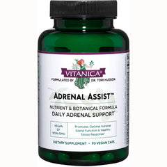 VNA004 | Vitanica Adrenal Assist dietary supplement bottle, nutrient & botanical formula, 90 vegan caps