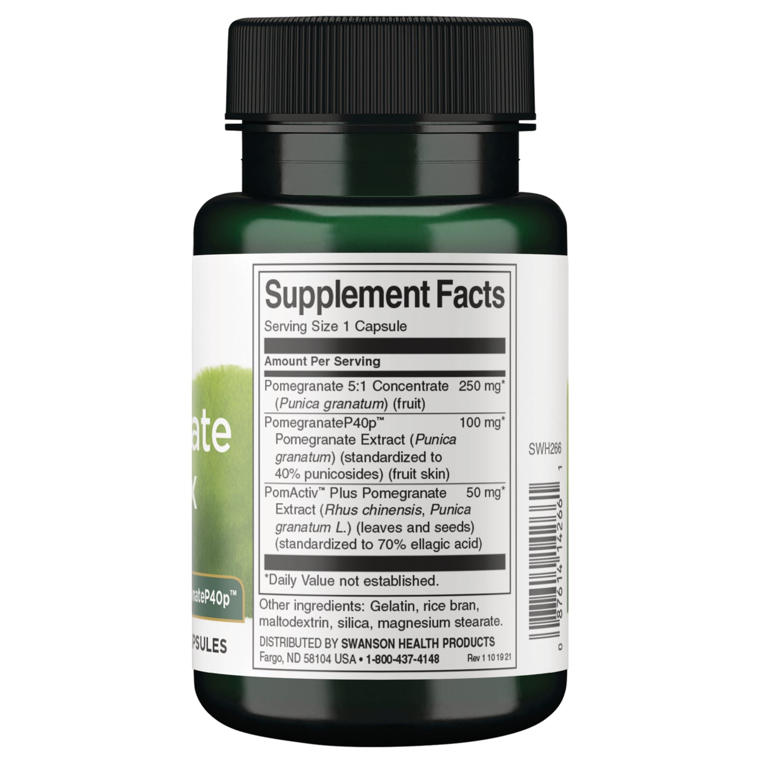 SWH266 | Back label with Supplement Facts